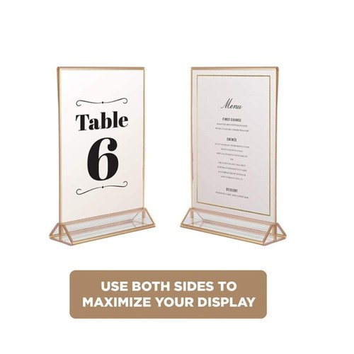 Clear Acrylic Sign Holder Double Sided Menu Picture Frame Wedding Table-Numbers - Picture 6 of 8