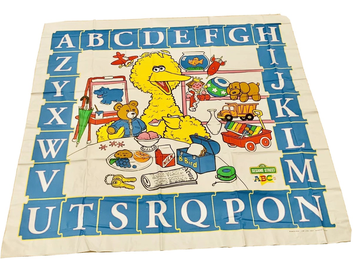 VTG Sesame Street Big Bird Vinyl Mat for ABC Alphabet Board Books