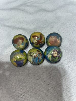 TOY STORY 3 BOUNCY BALLS . Lot Of 6 rubber vtg bouncing balls disney pixar toys