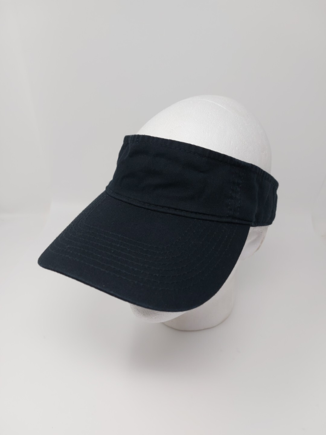 Black Strap Back Visor Hat Adjustable Cap - image 1