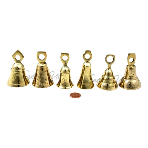 Brass Bells One Dozen Cute Wedding Bells Motorcycle Bell Christmas Decor 2.75-in - Picture 3 of 9
