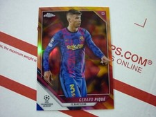 GERARD PIQUE 2021-22 Topps Chrome UEFA #166 Red & Gold Starball Refractor ~/30