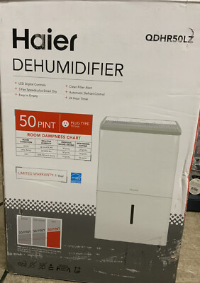   Haier Energy Star 50 Pint Dehumidifier QDHR50LZ   Distressed Box