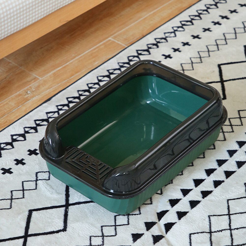 Large Open Cat Litter Tray Extra Deep Box Pan Jumbo Toilet Loo High