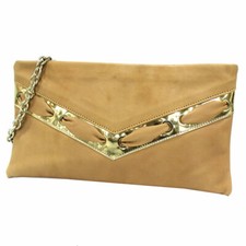 Borsetta donna borsa clutch a mano da sera cerimonia pelle Annaluna 183 cuoio