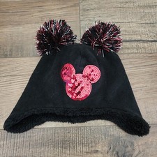 Gap Kids Disney Mickey Mouse Pom Ears Beanie Youth Fleece Winter Hat One Size