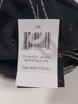 ヌーピー Whitetails Unlimited True Timber Camo Hat Ball Cap Black White