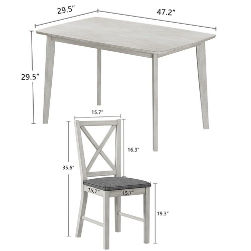 5/7 PCS Dining Table Set for Kitchen Dining Room Bedroom Solid Wood Chairs New - Picture 2 of 30