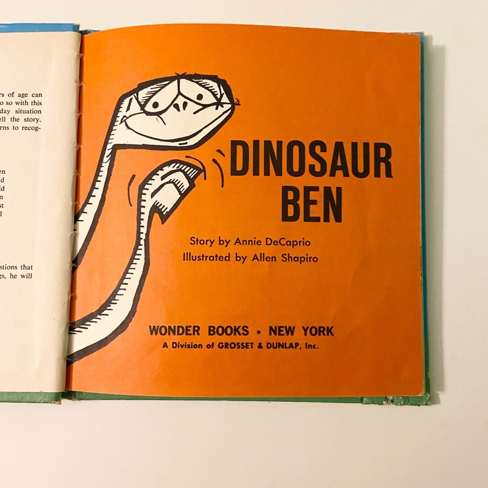 Vintage 1965 Dinosaur Ben An Early Start Preschool Reader Annie