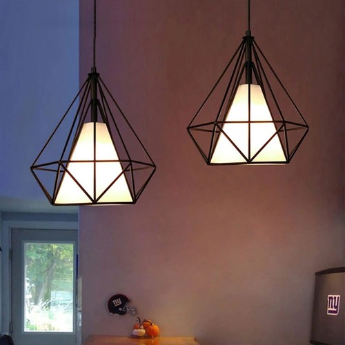LAMPADARIO A SOFFITTO SOSPENSIONE PLAFONIERA E27 FERRO VINTAGE MODERNO - Foto 6 di 19