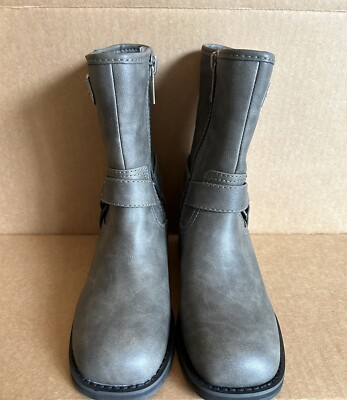 Open Edit Rylan Zip Moto Bootie Size: 7 Color: Gray