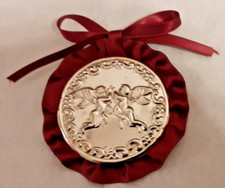 Capezzale culla quadretto angeli argento 925 vintage anni '80