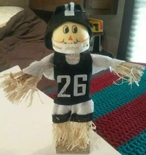 Football Player Autumn Fall Harvest Tabletop Scarecrow 10"