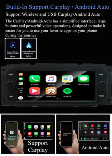 6,8" Android 14 Autoradio GPS Wifi für Chrysler Jeep Dodge 1998-2010 mit Carplay - Bild 8 von 24