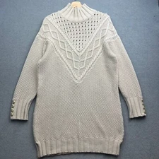 HOLLAND COOPER Jumper Dress Women Medium Cable Knit Chunky Short Wool Blend