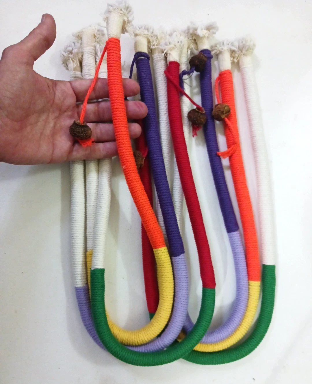 Cat Toy catnip cotton rope chew toy dental care Lot of 6. colorful 28 inch long.
