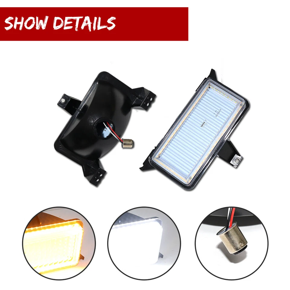 Luces de esquina intermitentes de señal LED transparentes para camioneta Chevrolet GMC Foto 4 de 4