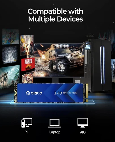 ORICO M.2 NVMe SSD 2TB 5000Mb/s PCIe 4.0 NVMe Gen4*3 Internal Solid State Drive - Picture 4 of 7