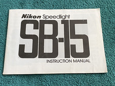 Nikon Speedlight SB-15 Flash Instruction Manual original excellent