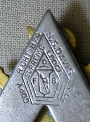 Old 1880's-90's KNIGHTS of PYTHIAS FCB Lodge Supreme Triangle BADGE PIN - Picture 5 of 8