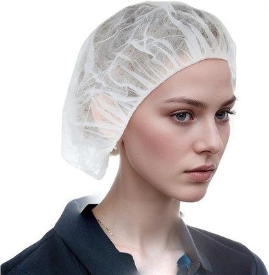 24'' Disposable Bouffant Caps Hair Nets for Food Service Salon Nurses