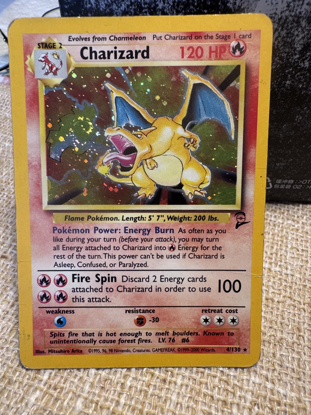 Pokemon Charizard 4/130 Base Set 2 Holo Rare 