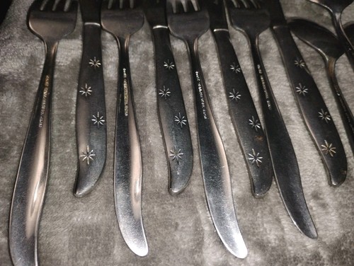 VTG Flatware, Starburst Atomic Star, Gojax Stainless Steel JAPAN 16 Piece - Picture 10 of 12