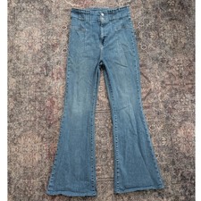Free People We The Free Just Float On Flare Jeans Blue High Rise Size 31 Flare