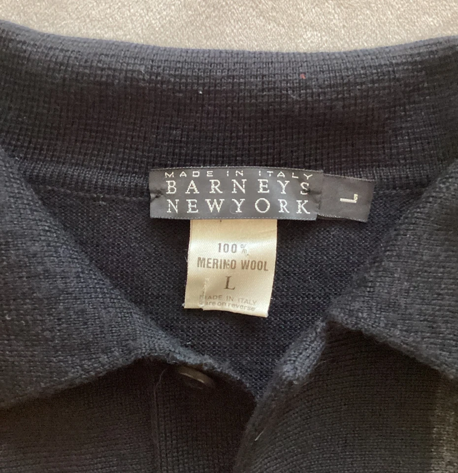 Suéter Barneys New York Para Hombre L 100% Lana Merino Suéter Italia Foto 3 de 3