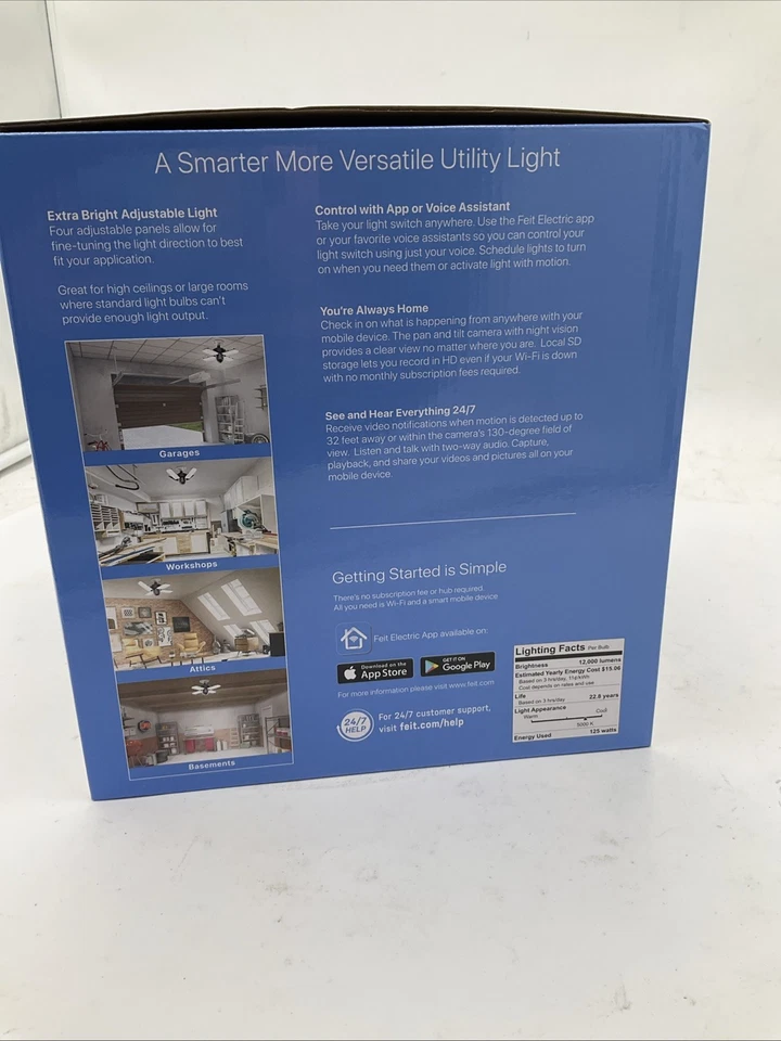 Panel ajustable inteligente eléctrico Feit con luz LED regulable para cámara panorámica e inclinable Foto 4 de 4