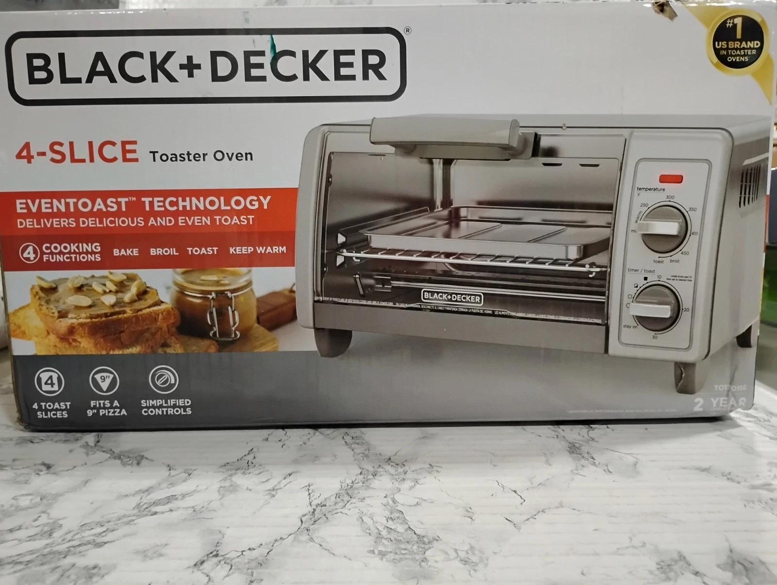 BLACK+DECKER 4 Slice Toaster Oven Stainless Steel TO1700SG New In Box
