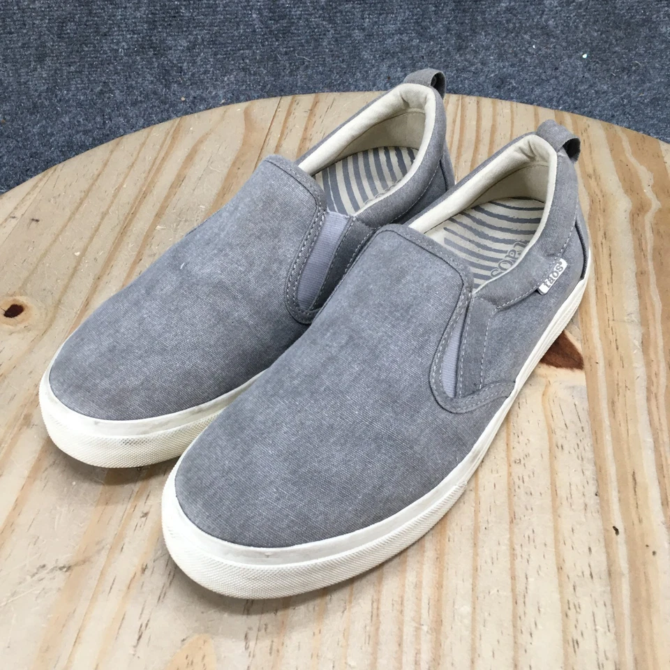 Taos Shoes Womens 10 Rubber Soul Casual Comfort Slip On Sneakers Gray Fabric - Image 3 of 4