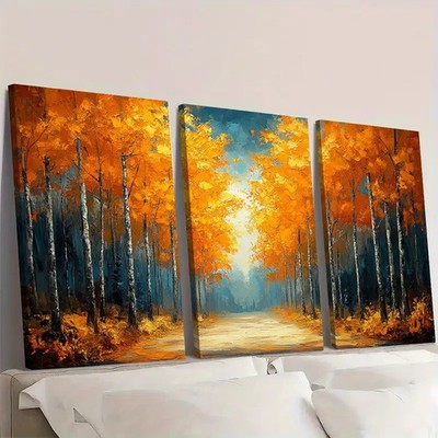 3pcs Original Golden Tree Land GT  Wall Art Canvas  Unframed/Framed