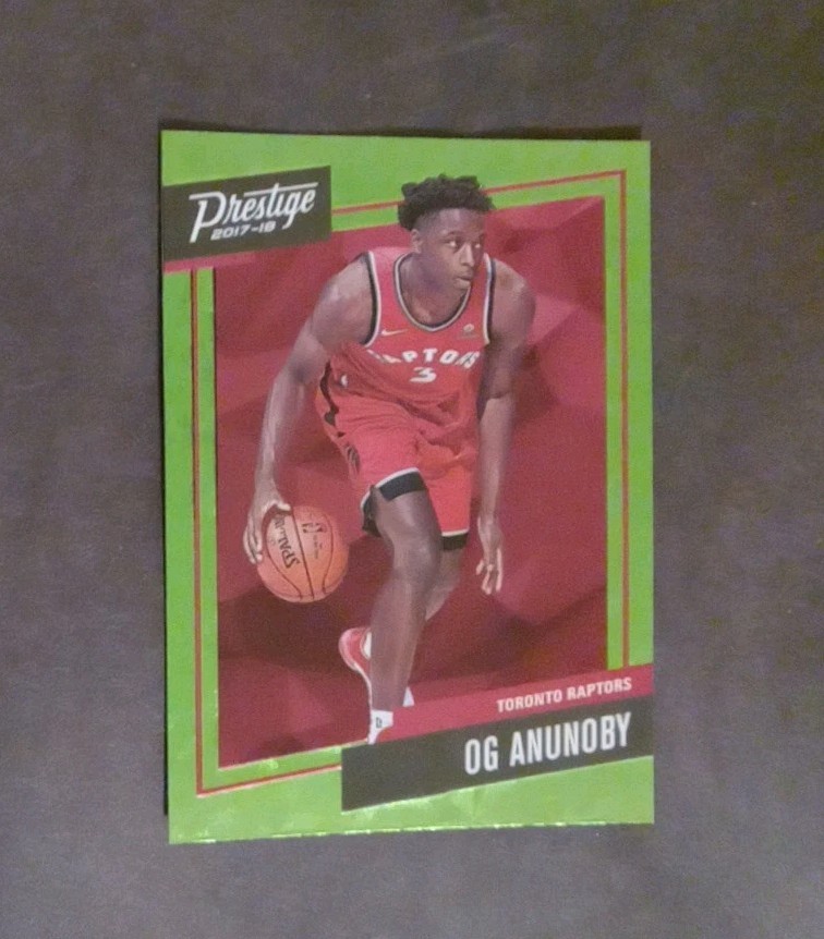2017-18 Panini Prestige OG Anunoby Micro Etch Green Foil RC