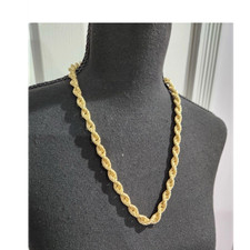 14k Yellow Gold Textured Rope Chain 