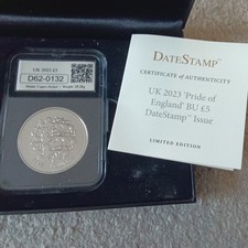 Uk 2023 Pride Of England BU £5 Date Stamp Issue Limited Pension