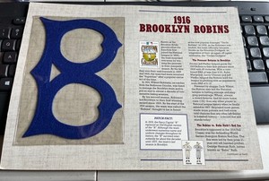 1916 BROOKLYN ROBINS DODGERS COOPERSTOWN COLLECTION BASEBALL PATCH Willabee Ward