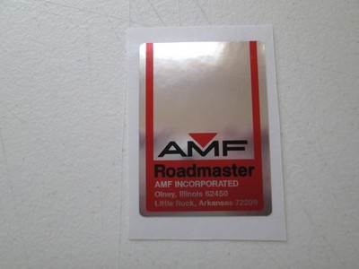 AMF ''Roadmaster'' badge decal