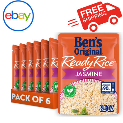 BEN S ORIGINAL Ready Rice Jasmine, Easy Side Dish 8.5 oz 6-Pack Pouches