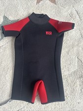 Dark Lightning Kids Size 1 Red And Black Neoprene Short Sleeve/ Leg Wet Suit