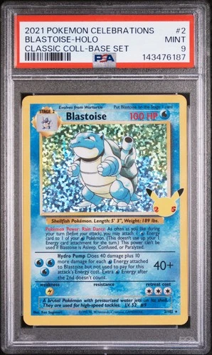 Blastoise Holo Pokemon Celebrations Classic Collection #2 PSA 9