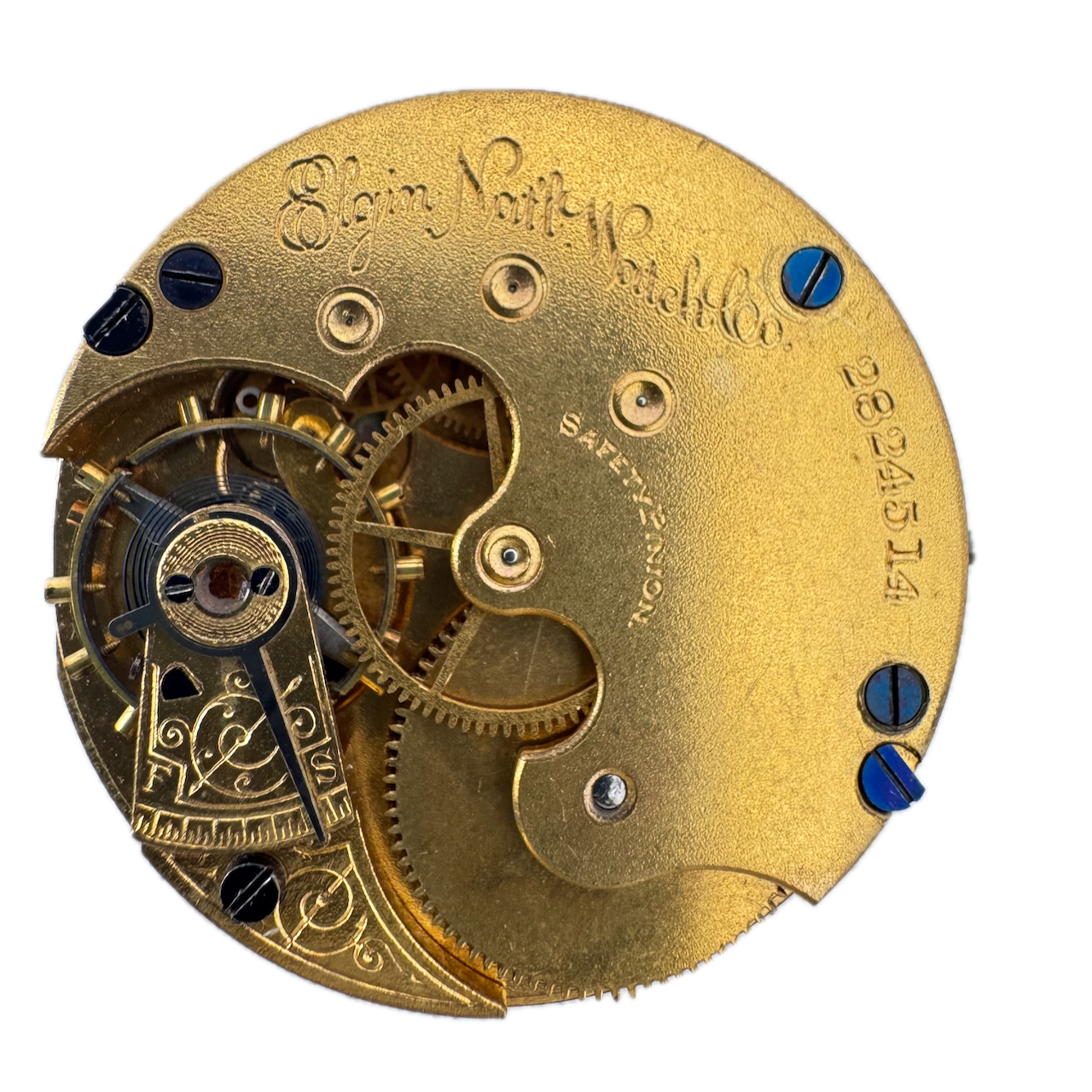 Antique 1886 Elgin 7 Jewel Hunter Pocket Watch Movement 95 USA Mechanical 6s
