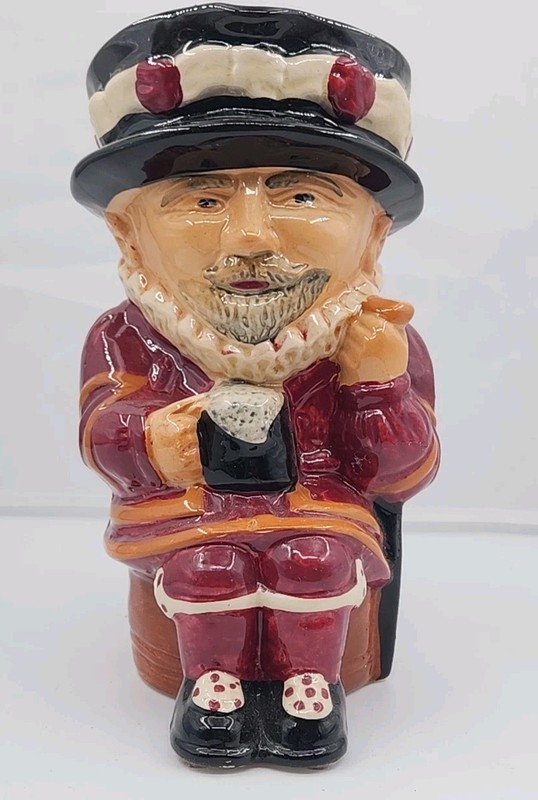 Staffordshire Beefeater Toby Jug Mug Large Pitcher Character Made England Vtg