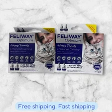 FOR 2 Feliway Optimum Enhanced Calming Diffuser Refill 48 mL Each NEW SHIPPING