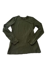 FIGS Women  s Small Underscrub Compression Top Long Sleeve Olive Shirt