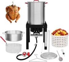 Creolefeast TFS3010 Propane 30 Qt. Turkey and 10 Qt. Fish Fryer Boiler Steamer S