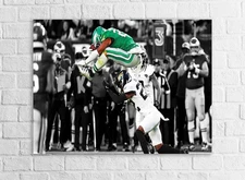 Saquon Barkley Poster, Reverse Hurdle, Philadelphia Eagles, Canvas Wrap