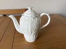 Wedgwood Countryware Coffee Pot – White Cabbage Leaf – Lid Chipped – VGC