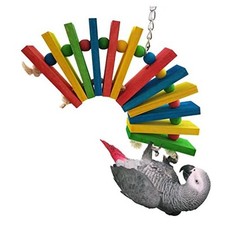 YF-ANEN Bird Chew Toys - Parrot Cage Bite Toy Wooden Blocks Bird Parrot Toy