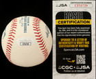 Jeff Francis Signed OML Baseball (Colorado Rockies)-COA (JSA) — photo 2